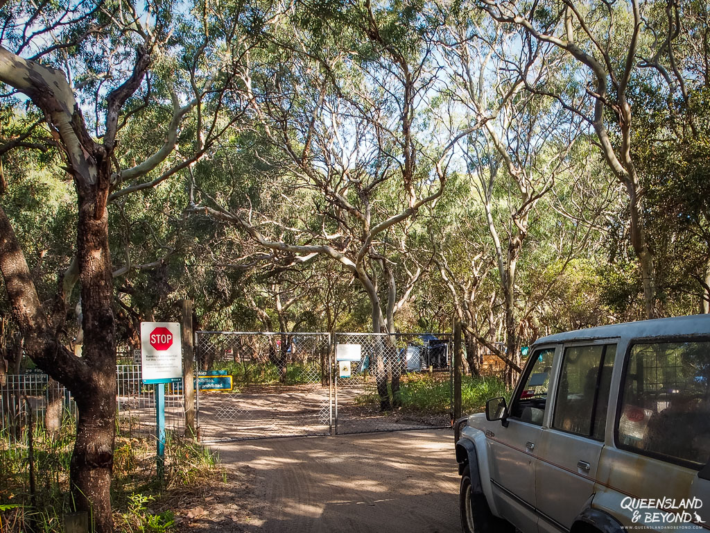 Gate to Wabby Point Top campground, Fraser Island