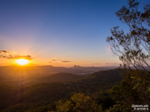 Sunset from Mount Ninderry, Sunshine Coast