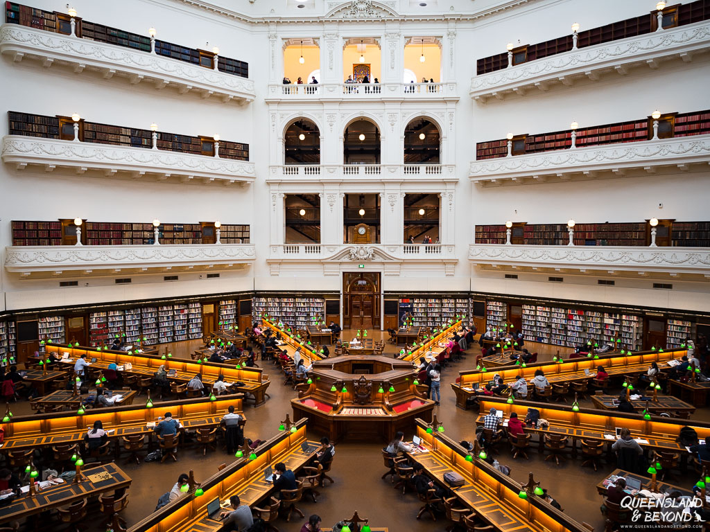 Reading room in the State Library of Victoria