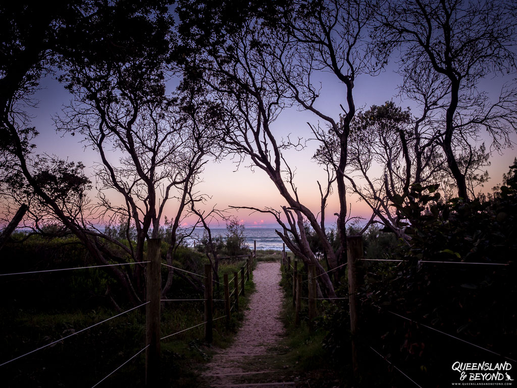 Beach entrance at sunrise