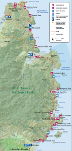 Map of Able Tasman Coast Track, New Zealand