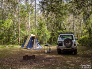 Camping spot at Goomburra Camping Area at Main Range National Park