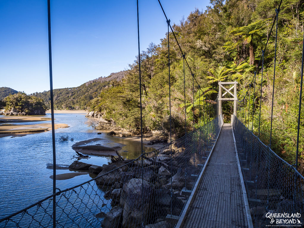 Swing bridge along the Abel Tasman Coast Track