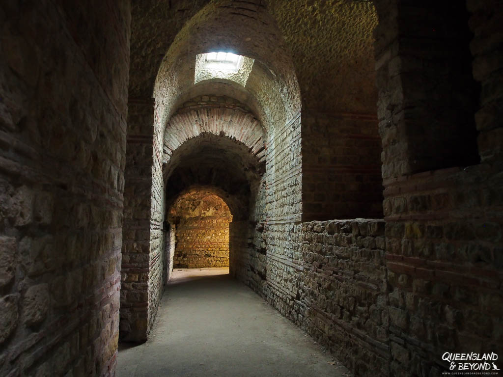 Inside the Imperial Baths, Roman ruins in Trier