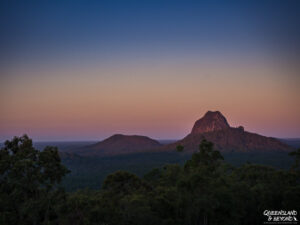 View of the Glass House Mountains