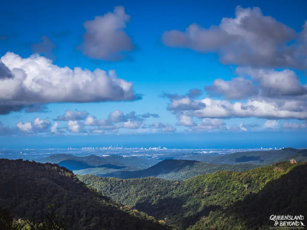 Hazy Gold Coast skyline from Gauriemabah lookout