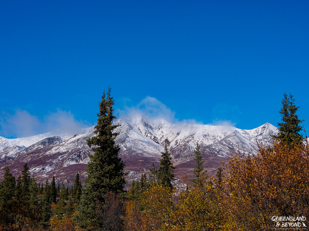 Snow-capped mountains at Tombstone Territorial Park