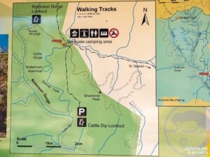 Map of walking tracks, Robinson Gorge, Expedition National Park