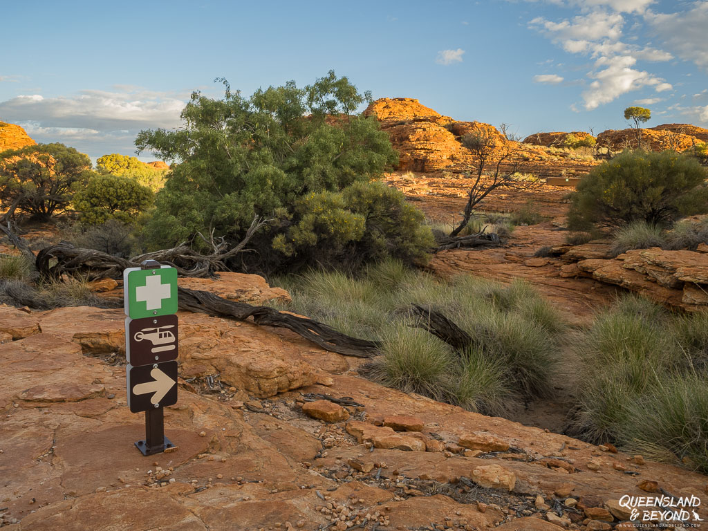 Emergency signage at Watarrka National Park, Northern Territory