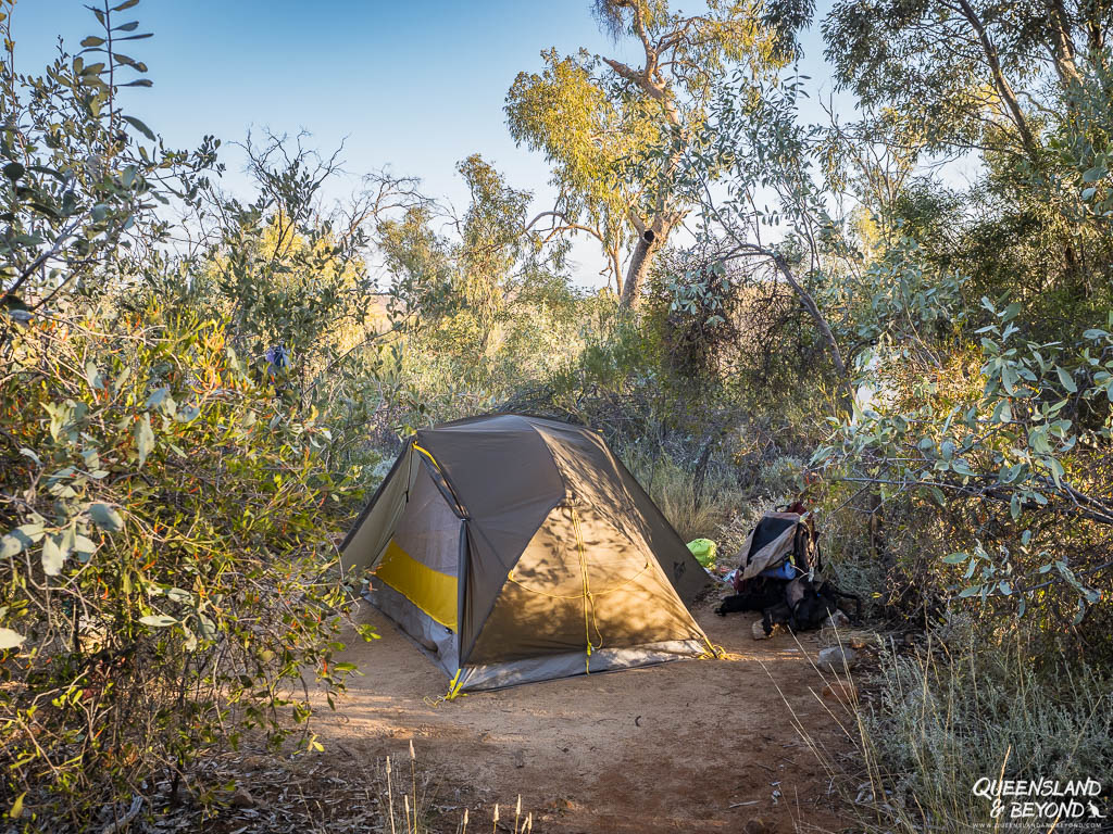Camping at Serpentine Gorge, Larapinta Trail, Section 7